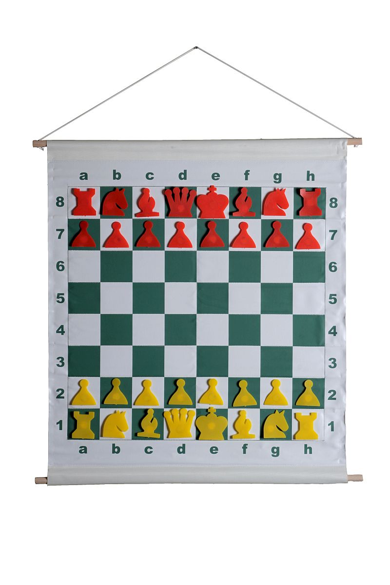Magnetic Roll-Up Demonstration Chess Set – 26″ × 26″