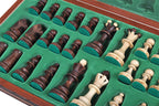 Junior Chess Set with Burned Folding Board (3.35 in King / 85 mm)