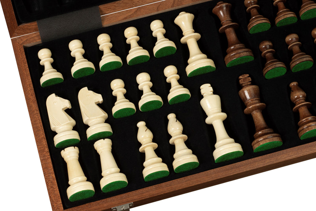 Sunrise Tournament Staunton Chess Set No 5 with Mahogany Board