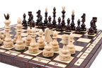 Indian Style Chess Set with Burned Folding Board (4.72 in King / 120 mm)