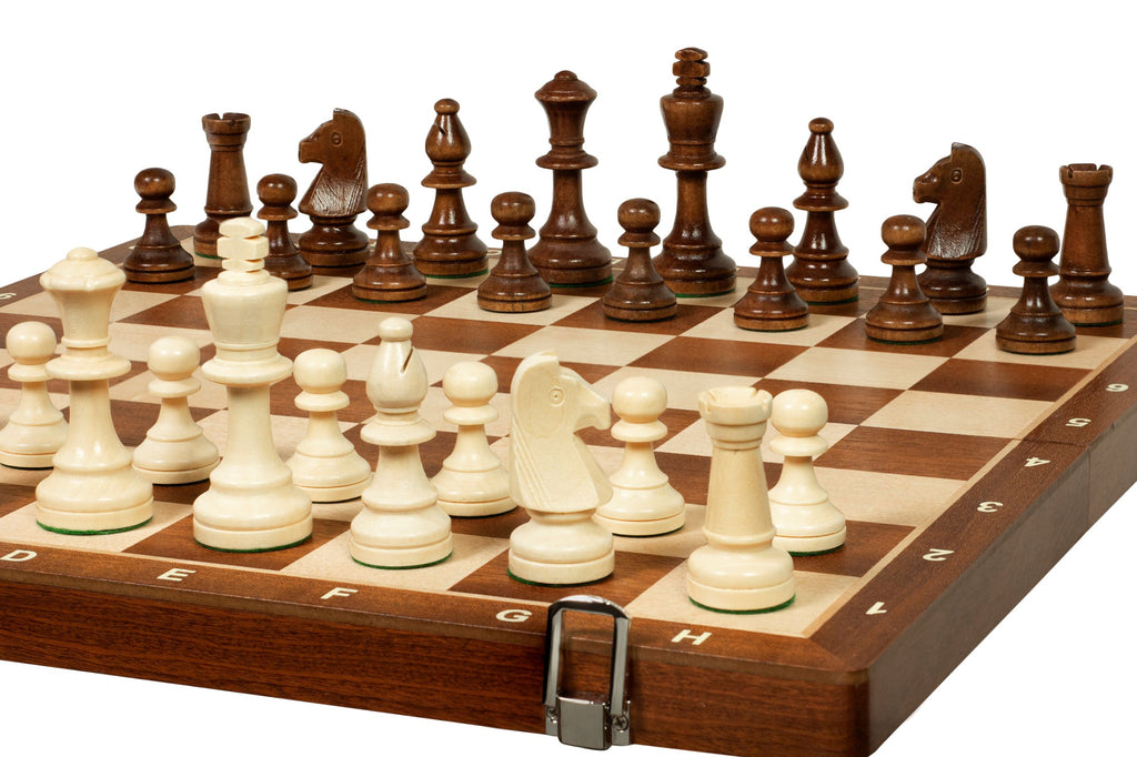 Sunrise Tournament Staunton Chess Set No 5 with Mahogany Board