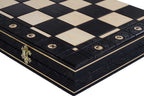 Ambassador Black Deluxe Wooden Chess Set with Burnt Inlay – Size No. 5.5