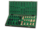 Ambassador Green Deluxe Wooden Chess Set with Burnt Inlay – Size No. 5.5