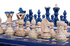 Ambassador Blue Wooden Chess Set with Burnt Inlay – Size No. 5