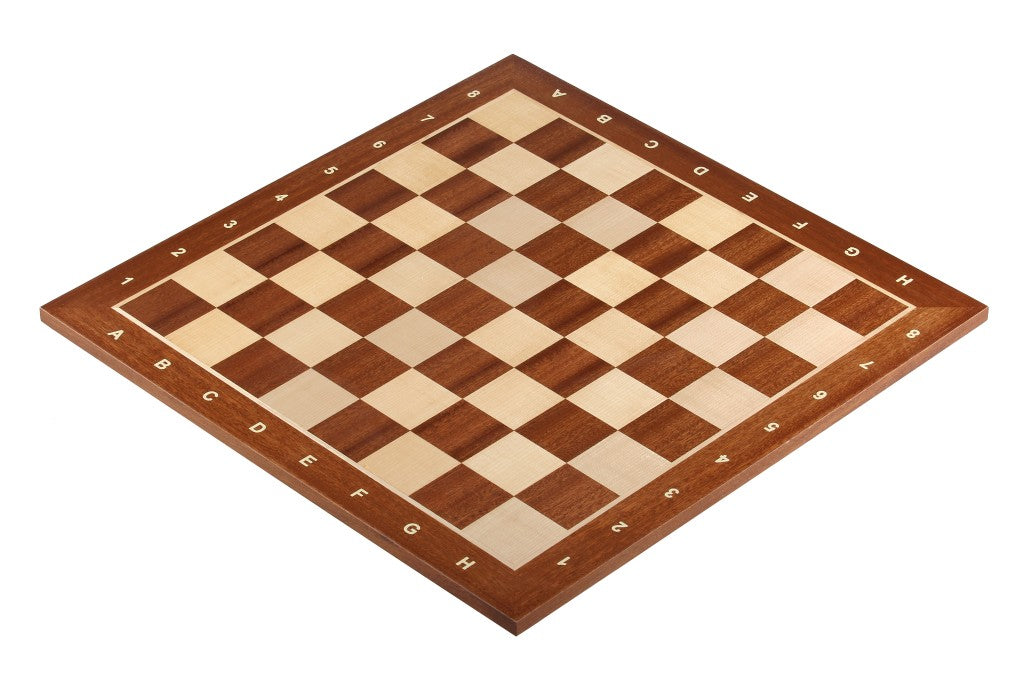 Mahogany & Sycamore Chess Board 17.3″ with Notation