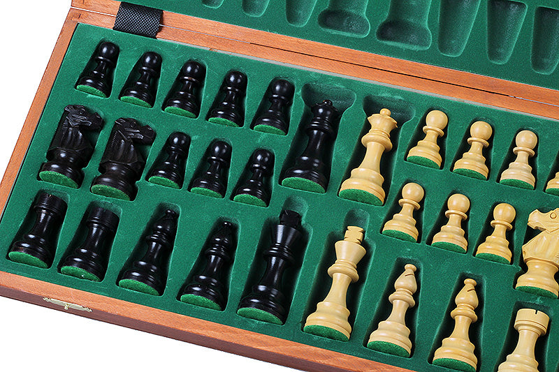 French Staunton Ebonised Chess Set with Tournament Board No 4