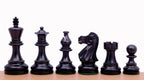 Black Chess Set 3" Ebonised Pieces with 1.77" Squares Maple and Ebony Board