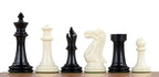 Plastic Chess Pieces 3.86" King Weighted with Extra Queens Black and White