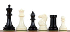 Plastic Chess Pieces 3.75" King Weighted with Extra Queens Black and Ivory